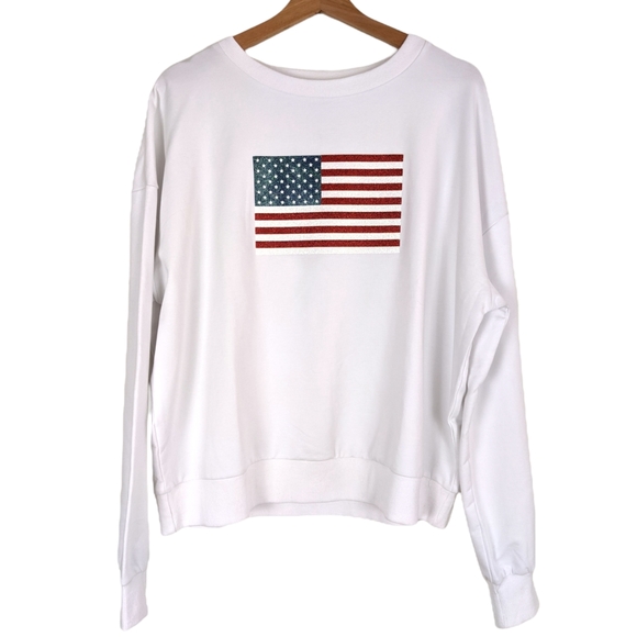 Beach Riot American Flag White Sweatshirt - Picture 4 of 9